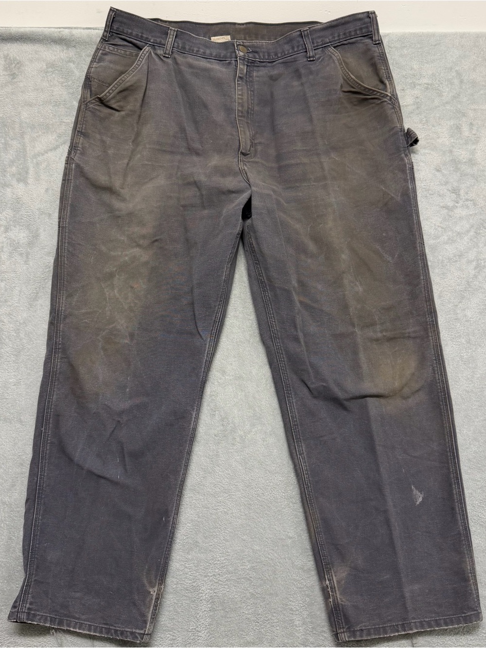 Carhartt B11 PTB Dungaree Fit Carpenter Pants Distressed Duck Canvas Mens 42x32